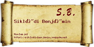 Siklódi Benjámin névjegykártya