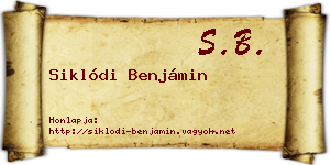 Siklódi Benjámin névjegykártya