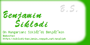 benjamin siklodi business card